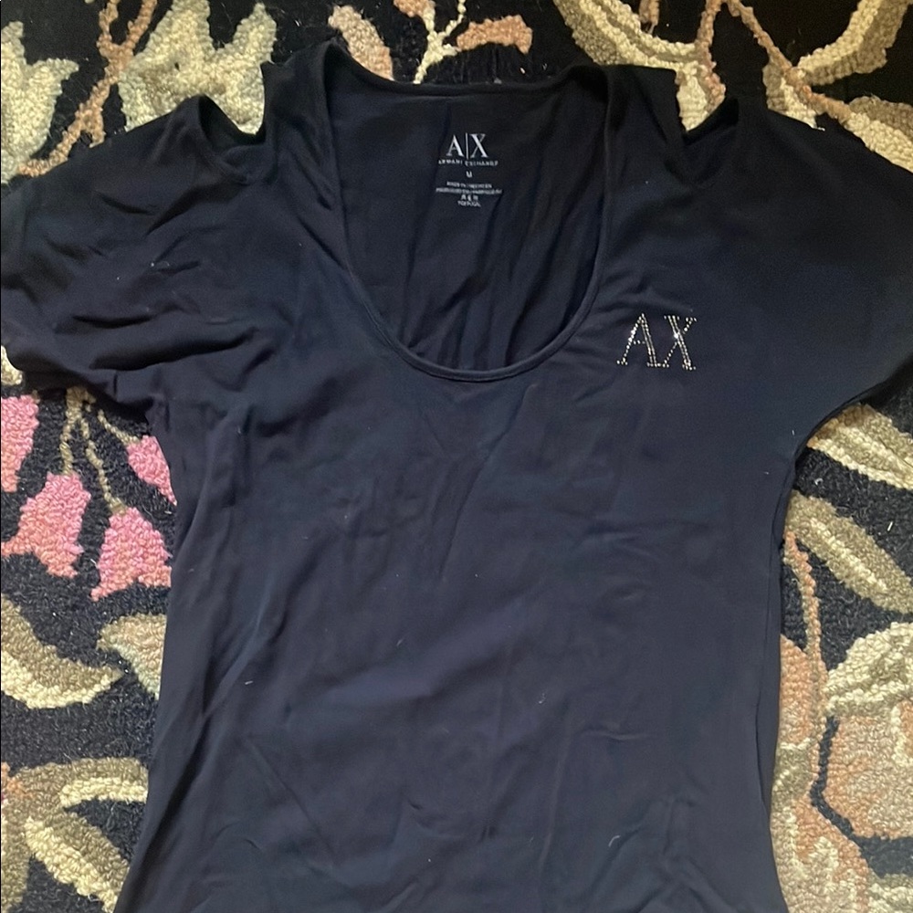 Armani Exchange Black Short Sleeve Tee